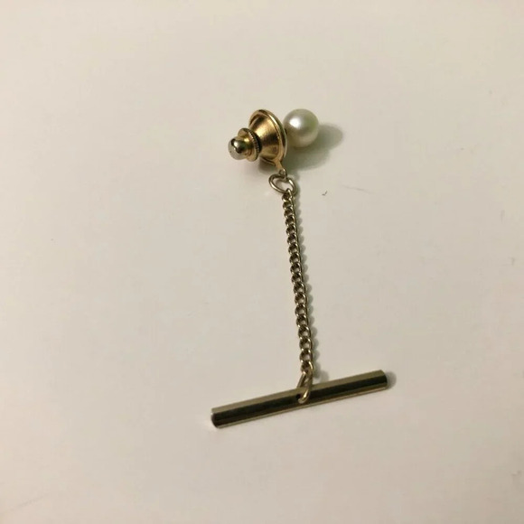 Vintage Assorted Lot of 6 Tie Pins with  Chain - Picture 9 of 16